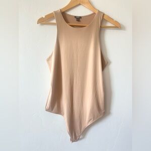 Body Contour Compression High Neck Bodysuit. Color: Pecan. Size L